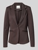ICHI Żakiet o kroju slim fit z lamowanymi kieszeniami model ‘KATE’ Ciemnobrązowy