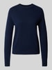 Jake*s Casual Gebreide pullover met ribboorden Donkerblauw