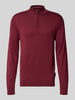 HECHTER PARIS Gebreide pulllover met opstaande kraag en ritssluiting Bordeaux