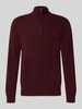 Polo Ralph Lauren Gebreide pullover van wol met opstaande kraag en ritssluiting Bordeaux