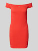 Tommy Jeans Slim Fit Bodycon-Minikleid mit Carmen-Ausschnitt Koralle