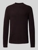 Jack & Jones Premium Gebreide pullover met ribboorden, model 'VIGGO' Donkerbruin