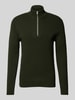 Only & Sons Regular Fit Strickpullover mit Stehkragen Modell 'PHIL' Oliv