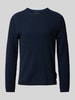 Marc O'Polo Regular Fit Pullover aus strukturiertem Baumwoll-Mix Marine