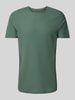 MCNEAL T-shirt met geribde ronde hals Rietgroen