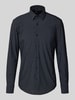 BOSS Slim fit zakelijk overhemd met elastisch performancemateriaal, model 'HANK' Zwart