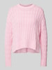 Tommy Hilfiger Strickpullover aus reiner Baumwolle mit Rundhalsausschnitt Pink