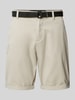 Tom Tailor Denim Regular Fit Chinoshorts mit Gürtel Beige Melange