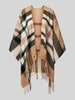 Fraas Poncho mit Fransen Beige Melange