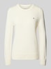 Gant Strickpullover mit Label-Stitching Offwhite