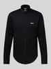 BOSS Green Slim Fit Freizeithemd mit Button-Down-Kragen Modell 'MOTION' Black