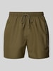 Tommy Hilfiger Regular Fit Badeshorts mit Tunnelzug Oliv