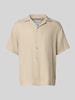 Only & Sons Regular Fit Freizeithemd mit Leinen-Anteil Modell 'ROBERT' Beige