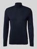 Matinique Gebreide pullover met ribboorden, model 'parcusman' Marineblauw
