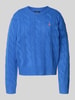 Polo Ralph Lauren Strickpullover aus Baumwoll-Kaschmir-Mix mit Zopfmuster Blau