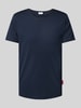 JOOP! Jeans T-Shirt mit geripptem Rundhalsausschnitt Modell 'Caspian' Marine