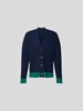 Jacquemus Strickjacke mit Kontraststreifen Marineblau