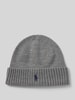 Polo Ralph Lauren Beanie van wol met labelstitching Middengrijs gemêleerd