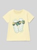 Name It T-shirt met labeldetail, model 'FIWI' Lichtgeel