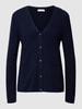 Christian Berg Woman Cardigan aus Kaschmir mit Eingrifftaschen Dunkelblau