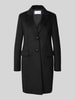 Jake*s Collection Płaszcz o kroju regular fit z dodatkiem wełny lana i kołnierzem z połami Czarny