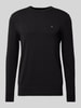 Tommy Hilfiger Strickpullover mit Logo-Stitching Black