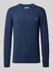 Gant Strickpullover mit gerippten Abschlüssen Jeansblau Melange