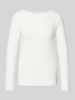 OPUS Longsleeve mit U-Boot-Ausschnitt Modell 'Sovke' Offwhite