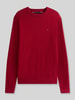 Tommy Hilfiger Sweter o kroju regular fit z mieszanki bawełny i kaszmiru Czerwony