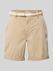 s.Oliver RED LABEL Regular fit korte chino met gevlochten riem Beige