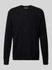 SELECTED HOMME Regular fit gebreide pullover van zuivere merinowol, model 'TRAY' Zwart