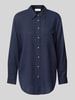 FREE/QUENT Relaxed Fit Leinenbluse mit Brusttasche Modell 'Lava' Marine