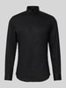 Jake*s Slim Fit Business Hemd aus Baumwolle mit Kentkragen Black