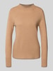 Christian Berg Woman Regular Fit Longsleeve aus reiner Wolle in Strick-Optik Camel
