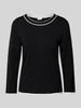 s.Oliver BLACK LABEL Regular Fit Strickpullover mit farblich kontrastierter Rippblende Black