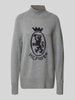Tommy Hilfiger Regular Fit Strickpullover aus Woll-Baumwoll-Mix Hellgrau