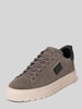 Antony Morato Ledersneaker mit Label-Applikation Mittelgrau
