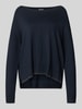 Liu Jo White relaxed fit pullover van viscosemix model 'MAGLIA CHIUSA' Donkerblauw