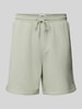 Tommy Jeans Regular fit sweatshorts met logostitching, model 'BEACH' Olijfgroen