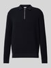 Only & Sons Gebreide pullover met korte ritssluiting, model 'MATTEO' Donkerblauw