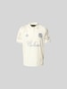 Don´t Waste Culture Poloshirt floralem Allover-Stitching Beige