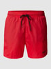 HUGO Badehose mit Logo-Print Modell 'HAITI' Rot