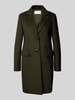 Jake*s Collection Płaszcz o kroju regular fit z dodatkiem wełny lana i kołnierzem z połami Ciemnozielony