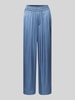mbyM Wide leg stoffen broek met elastische band, model 'Asaka' Rookblauw