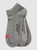 Levi's® Sneakersocken mit Label-Print im 3er-Pack Modell 'LOW CUT' Mittelgrau meliert
