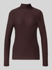 Marc Cain Skinny Fit Longsleeve aus Viskose-Mix Dunkelbraun