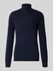 Christian Berg Men sweter z dzianiny o kroju regular fit z czystego kaszmiru ze swetrem z golfem Granatowy