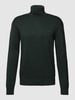 Christian Berg Men Strickpullover mit Rollkragen Dunkelgrün meliert