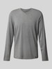 Hanro Longsleeve mit Label-Detail Mittelgrau Melange