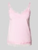 FREE/QUENT Top mit Spitzenbesatz Modell 'BICCO' Pink